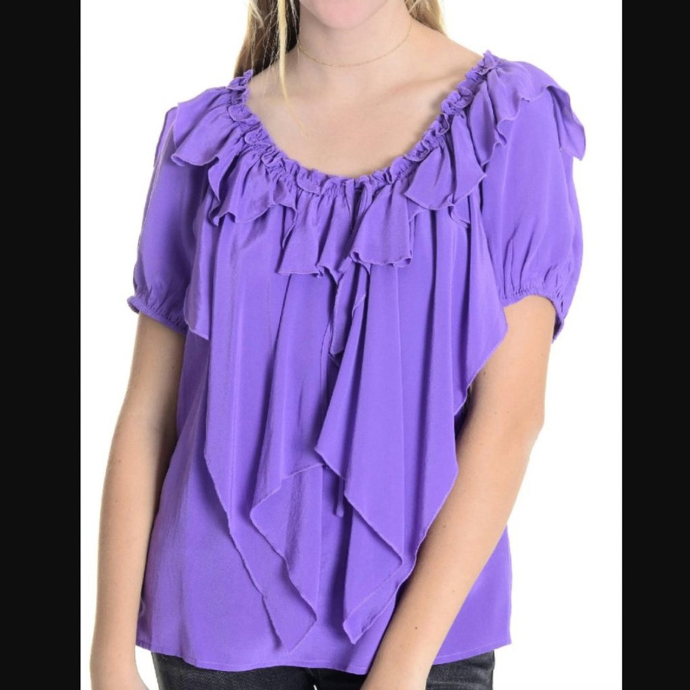 NWT Fifteen-Twenty Silk Ruffle Blouse